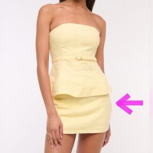Belted Mini Skort Butter Yellow